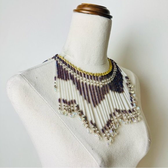 Vintage Gorgeous Beaded Lampshade Necklace - Picture 9 of 9